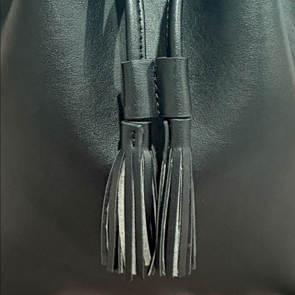Sale today! Chic J. Crew Black Tassel Bucket bag - Picture 4 of 11